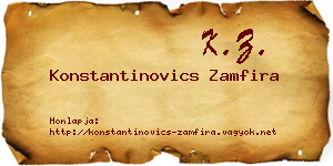 Konstantinovics Zamfira névjegykártya